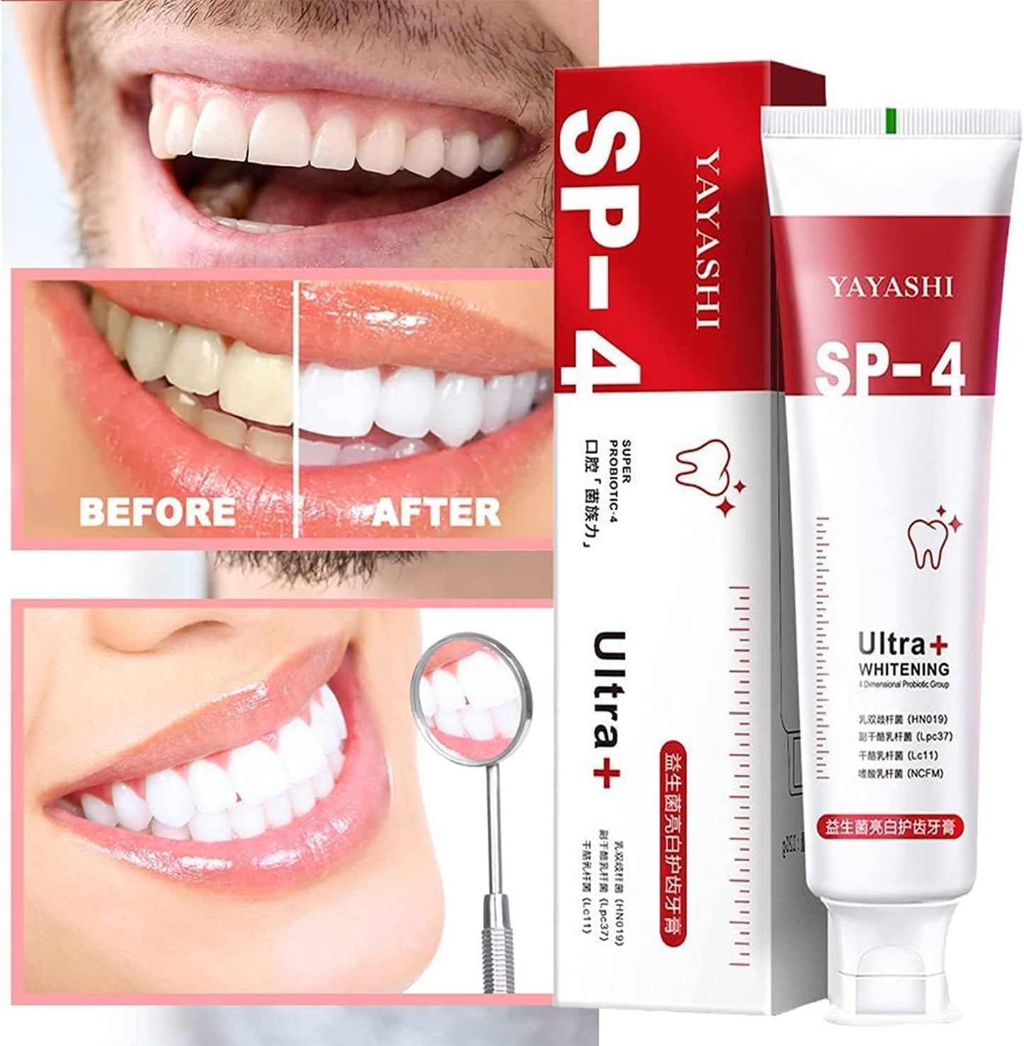 Sp-4 probiotic whitening toothpaste, Teeth Whitener Toothpaste, Natural Tooth Whitener (PACK OF 2)
